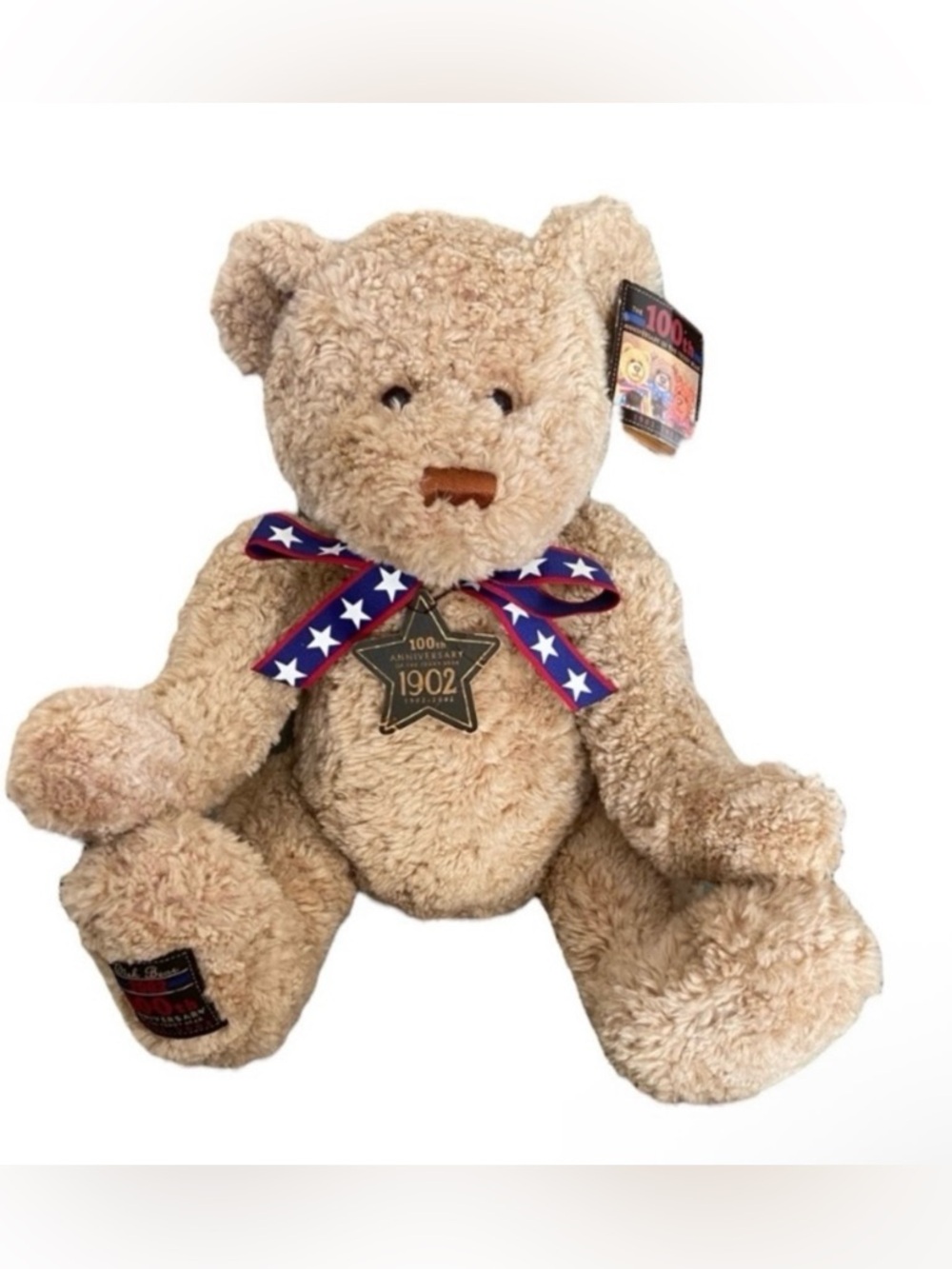 RARE Gund Jumbo Wish Bear *100th Anniversary* Teddy Bear Tan 25" Tall Adorable
